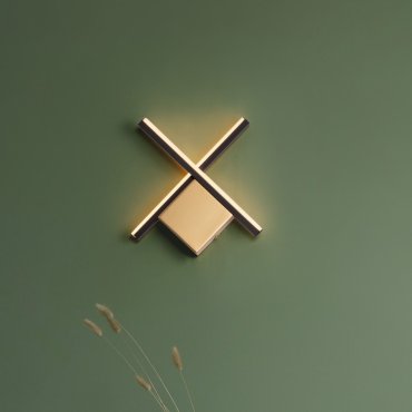 Nova Luce Cross - wandlamp - 30 x 30 x 4 cm - 10W LED incl. - geborsteld goud en zandzwart