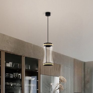Nova Luce Anapnoe - hanglamp - Ø 21,5 x 250 cm - 21W dimbare LED incl. - mat zwart