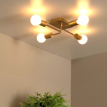 Lucide Lester - plafondverlichting - 51 x 39 x 9 cm - mat goud