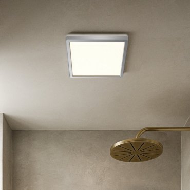 Nordlux Oja - badkamer plafondverlichting - 30 x 30 x 2,5 cm - 3 stappen Moodmaker SceneSelect functie - 14,5W LED incl. - IP54 - chroom/wit