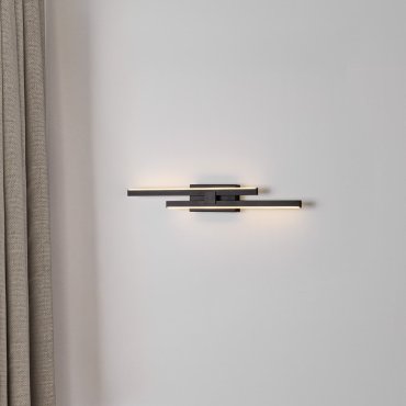 Nova Luce Amica - wandlamp - 6 x 8 x 53,5 cm - 12W dimbare LED incl. - zandzwart