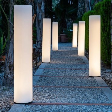 New Garden Fity 160 - buiten vloerlamp - Ø 19 x 160 cm - 20W LED incl. - IP65 - wit - warm witte lichtkleur
