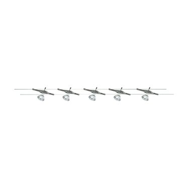 Searchlight Track &amp; Spot - LED-kabelset - 500 cm - 5 x 5W LED incl. - chroom