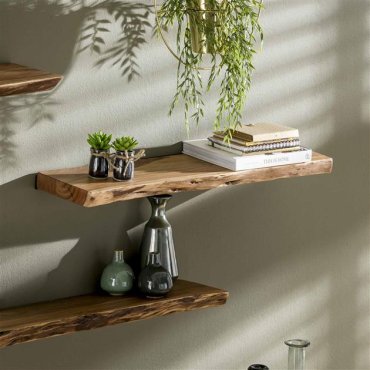 Vico Natural Edge - wandschap - 90 x 20 x 4 cm - acaciahout