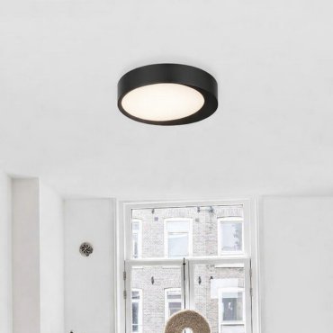 Nova Luce Oby - plafondlamp - Ø 60 x 12 cm - 60W dimbare LED incl. - zandzwart