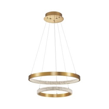 Nova Luce Preston - hanglamp - Ø 60 x 120 cm - 60W dimbare LED incl. - antiek goud messing