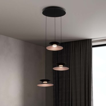 Nova Luce Morfi - hanglamp - Ø 42 x 161 cm - 15W dimbare LED incl. - zandzwart en goud