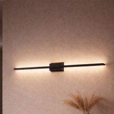 Nova Luce Azure - wandlamp - 6,9 x 11,8 x 120,5 cm - 28,5W LED incl. - zandzwart