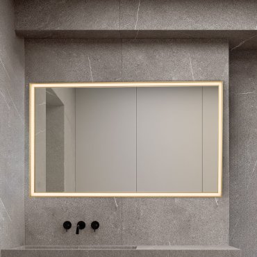 Nova Luce Ambor - spiegel met verlichting - 70 x 120 x 5,5 cm - 49W LED incl. - IP44 - geanodiseerd goud