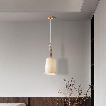 Nova Luce Damo - hanglamp - Ø 22 x 160 cm - antiek messing, zacht oranje en bruin