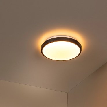 Lucide Dasher - plafondlamp - Ø 29,3 x 8,5 cm - 12W LED incl. - IP44 - zwart