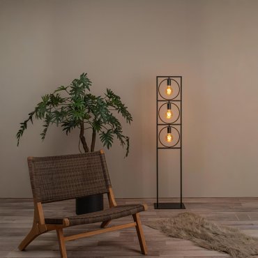 Lucide Suus - vloerlamp - 34 x 24 x 145 cm - zwart