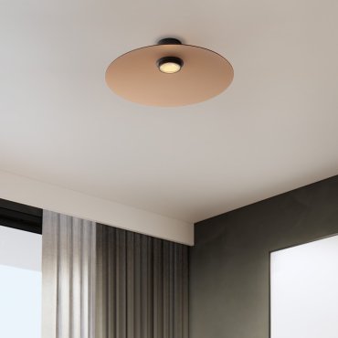 Nova Luce Polifemo - plafondlamp - Ø 60 x 18,5 cm - 17W LED incl. - mocabruin glas en zandzwart