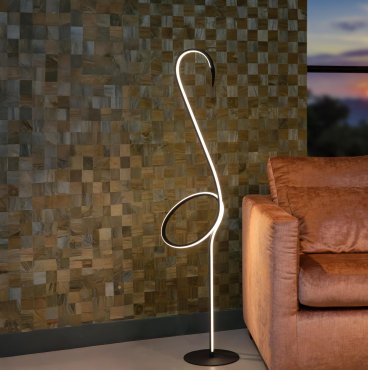 Lucide Flamingo - vloerlamp - 35 x 23,5 x 130 cm - RGB+W - 14W dimbare led met afstandsbediening - zwart