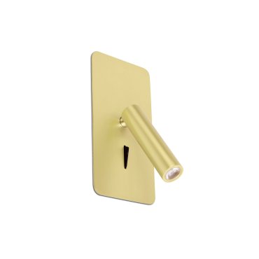 Faro Suau - inbouw wandverlichting met schakelaar - 9,5 x 17 cm - 3W LED incl. - satijn goud