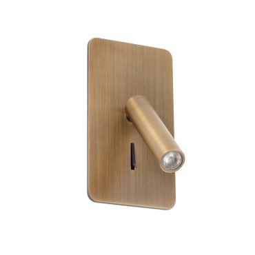 Faro Suau - inbouw wandverlichting met schakelaar - 9,5 x 17 cm - 3W LED incl. - brons