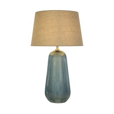 SHOWROOMMODEL - Searchlight Cameo - tafellamp - Ø 32 x 54 cm - blauw en beige