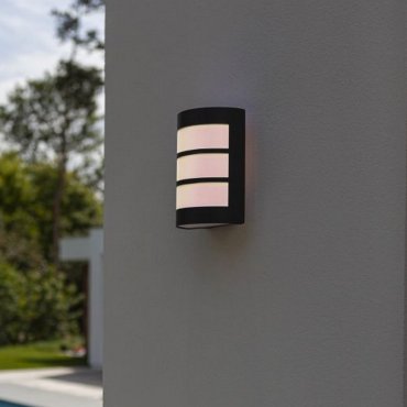 Lutec Nila - buiten wandverlichting - 16 x 10 x 22 cm - IP44 - grijs