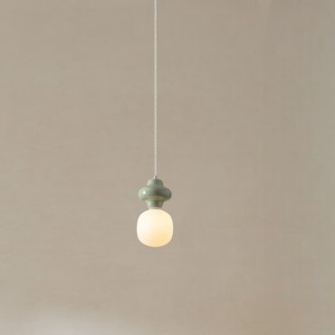 Nova Luce Clio - hanglamp - Ø 18 x 198 cm - groen en opaalglas