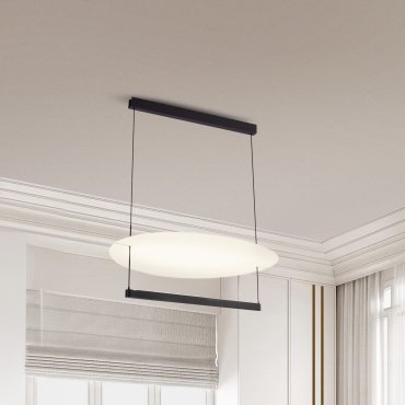 Nova Luce Diona - hanglamp - Ø 80 x 160 cm - 55W dimbare LED incl. - zandzwart en wit