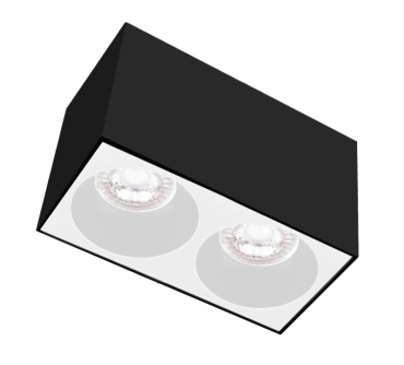 Century Italia Essenza Cube - opbouwspot 2L - 16 x 8 x 9,8 cm - wit en zwart