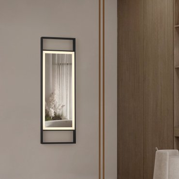 Nova Luce Doul - spiegel met verlichting - 40 x 120 x 5 cm - 37W LED incl. - IP44 - geanodiseerd zwart
