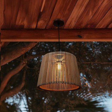 New Garden Okinawa 40 - hanglamp - Ø 39 x 28 cm - IP44 - bruin