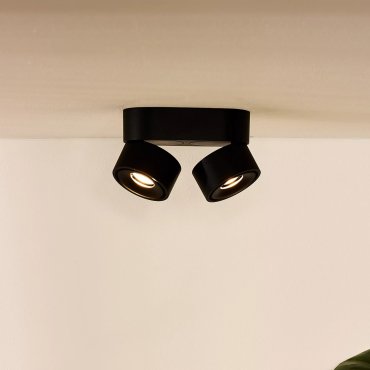 Lucide Yumiko - opbouwspot 2L - 16,1 x 7,8 x 8,2 cm - 2 x 8W dimbare LED incl. - zwart