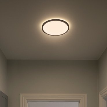 Nordlux Oja - plafondverlichting - Ø 29,4 x 2,3 cm - 15W LED incl. (3000K/4000K) - zwart