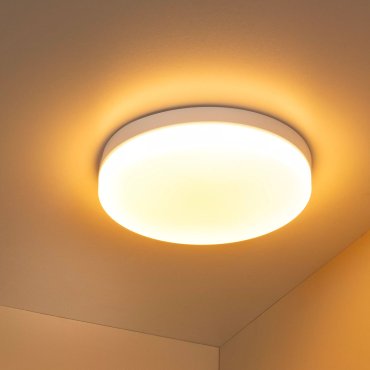 Lucide Biskit - plafondlamp met bewegingssensor - Ø 40 x 7,5 cm - 36W LED incl. - IP44 - wit