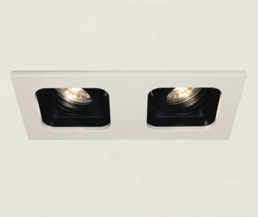 Artdelight Moggio - inbouwspot - 200 x 100 mm, 2x Ø 89 mm inbouwmaat - wit/zwart