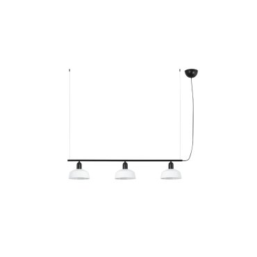 Faro Tatawin S - hanglamp - 100 x 18,4 x 210 cm - satijnzwart en glanswit