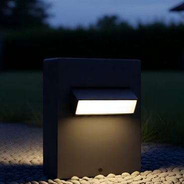 Nova Luce Zelda - tuinpaal - 12 x 15 x 7,2 cm - 6W LED incl. - IP65 - zandzwart