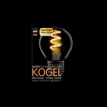 ETH LED Spiral Bullet - E27 - dimtone - 4W - 2700K tot 2200K – gerookt