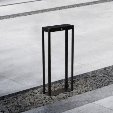 Nova Luce Berni - tuinpaal met sensor op zonne-energie - 23 x 50 x 8,6 cm - 2W LED incl. - IP65 - donker antraciet