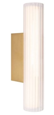Maxlight Fayette - opbouw wandlamp - 12 x 6 x 31 cm - 6W LED incl. - IP44 - goud