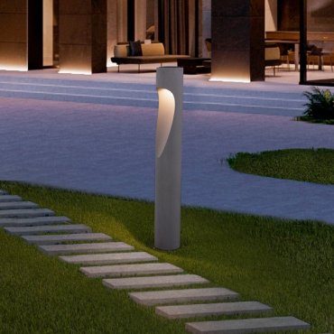 Nova Luce Nodino - tuinpaal - Ø 18 x 75 cm - 6W LED incl. - IP65 - grijs