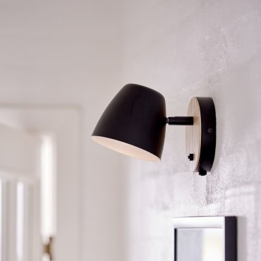 Nordlux Theo - wandlamp - Ø 12,5 x 13 x 20,7 cm - zwart