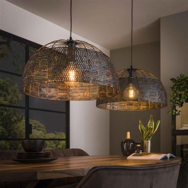 Vico Armor - hanglamp - 140 x 9 x 150 cm - zwart bruin