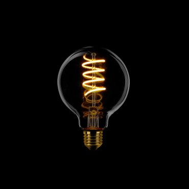 ETH Globe Spiral LED Filament - Ø 8 cm - E27 - 3 stappen dimbaar - 7W - 2200K  - transparant