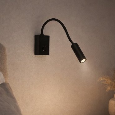 Nova Luce Madison - wandlamp  met schakelaar - 8 x 8 x 32 cm - 3W LED incl. - zwart