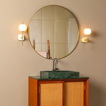 Lucide Elda - wandlamp - 18,4 x 12 x 34,5 cm - IP44 - goud