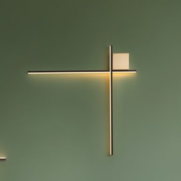 Nova Luce Cross - wandlamp - 80 x 80 x 4 cm - 20W dimbare LED incl. - geborsteld goud en zandzwart