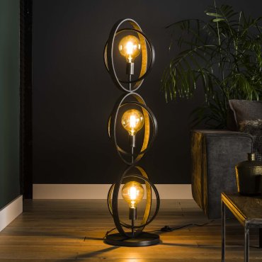 Vico Turn - staanlamp - 40 x 30 x 124 cm - houtskool