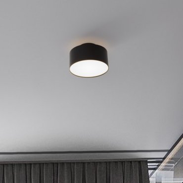 Nova Luce Ozen - plafondlamp - Ø 14 x 8,8 cm - 24W LED incl. - zandzwart