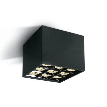 SHOWROOMMODEL - ONE Light Mirror Square Boxes - plafondverlichting - 12,3 x 12,3 x 8,8 cm - 30W LED incl. - zwart