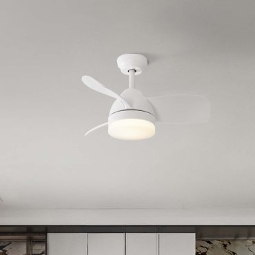 Nova Luce Nerina - plafondventilator met licht en afstandsbediening - Ø 76 x 49 cm - 18W LED incl. - mat wit
