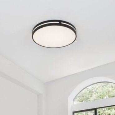 Nova Luce Wheel - plafondlamp - Ø 45 x 6 cm - 30W LED incl. - zandzwart