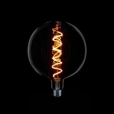 ETH Globe Filament Spiraal LED - Ø 20 cm - E27 - 4W dimbaar - 2200K - titanium gerookt glas