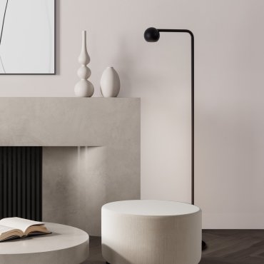 Nova Luce Sfera - vloerlamp - 25,8 x 125,5 x 21 cm - 6W LED incl. - zandzwart